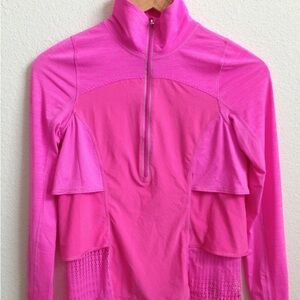 Lululemon Sun Runner Pull over 1/4 zip Jacket womens size 8 hot pink